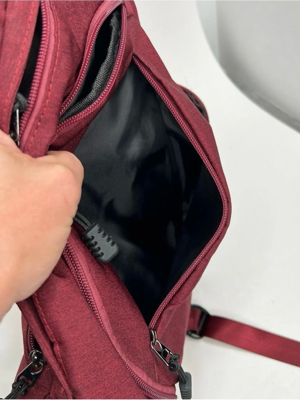 Jessie & James Sling Backpack Tactical Burgundy Bag Removable Holster EDC. CWW